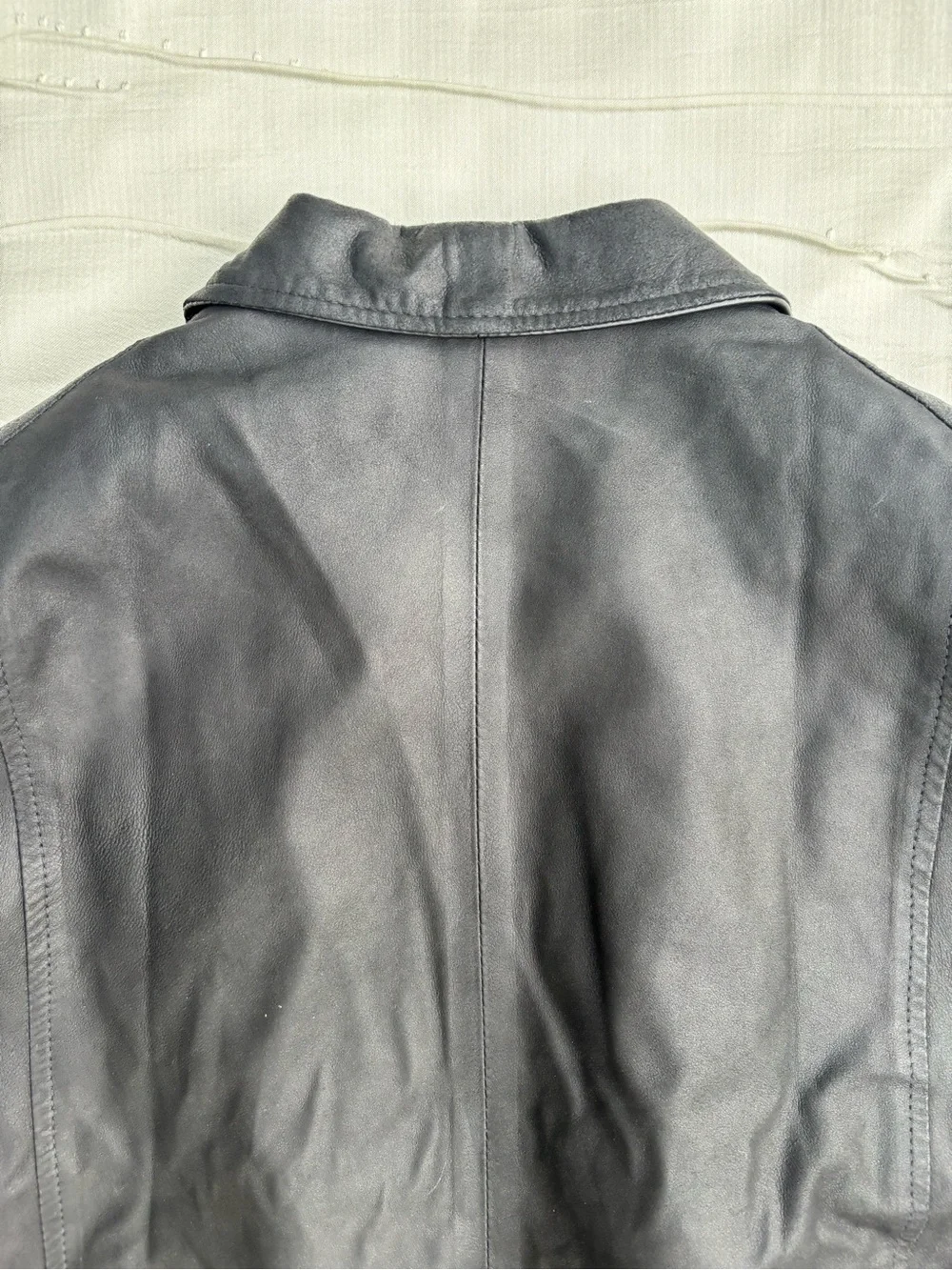 REMY Black Leather Bomber Jacket Men's Size 38 Lambskin Leather